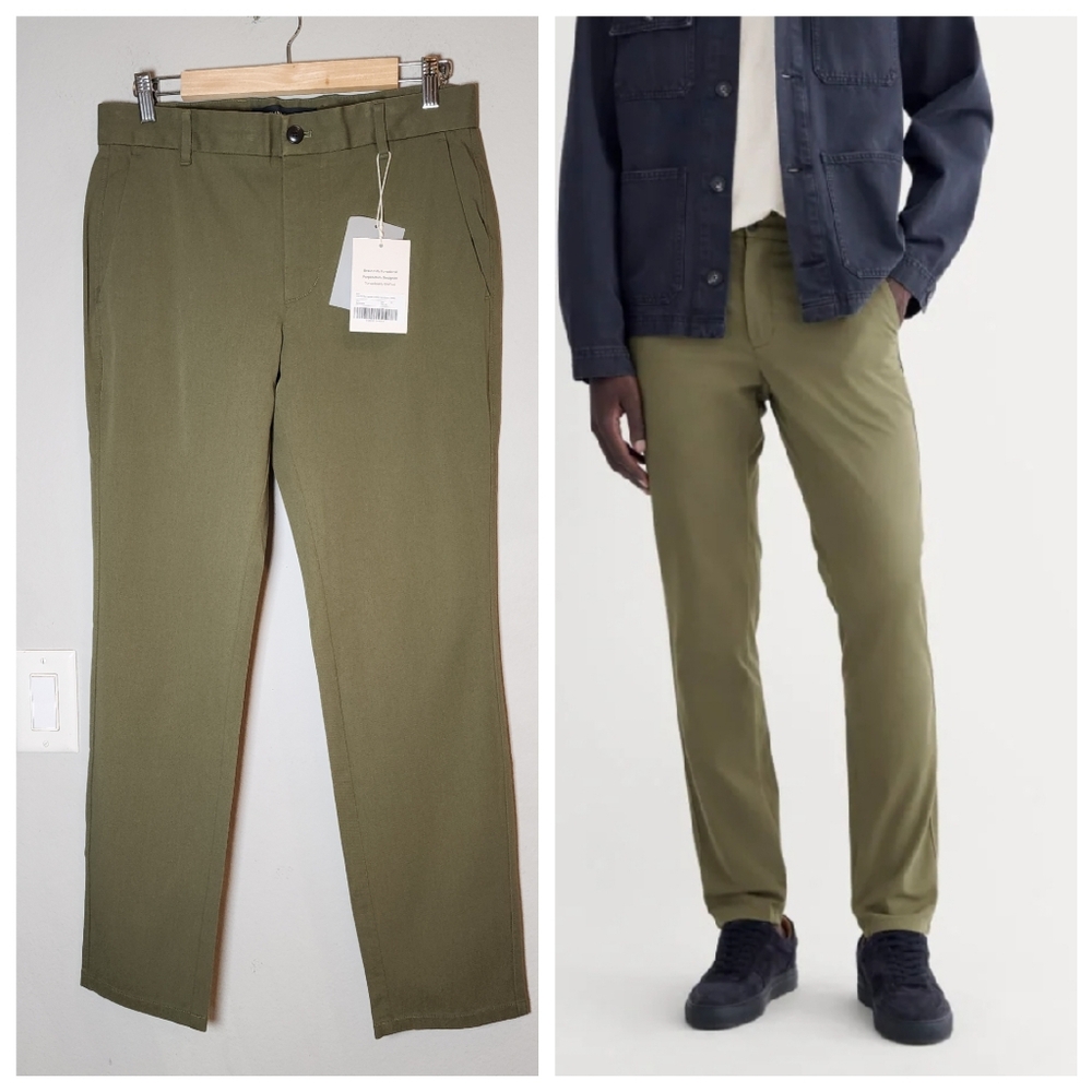 NWT 31×30 Everlane Performance Chinos Uniform Olive Green‎ Men's Size 31 Slim